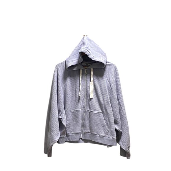 Madewell MWL Textured Waffle Cocoon Hoodie Sweatshirt Faded Lavender Size L Cute - Picture 2 of 12